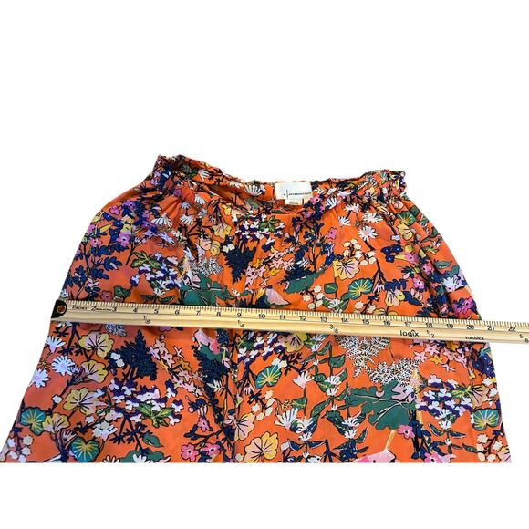 Anthropologie Orange Floral Iris Harem Wide-Leg Pants Size S BohoChic Festival - Picture 5 of 8